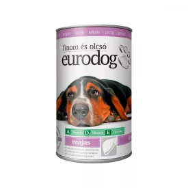 12x Euro Dog kutyakonzerv 1240g Májjal