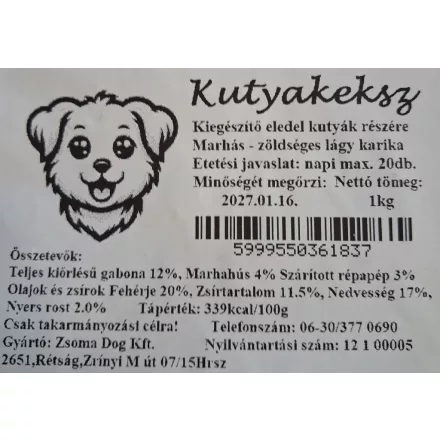 6x Feedfull Marhás Zöldséges Lágy Karika 1kg