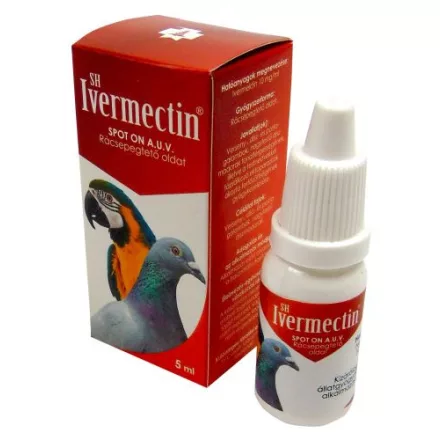 Ivermectin spot on Rácsepegtető Oldat Nagytestű Díszmadarak részére 5ml