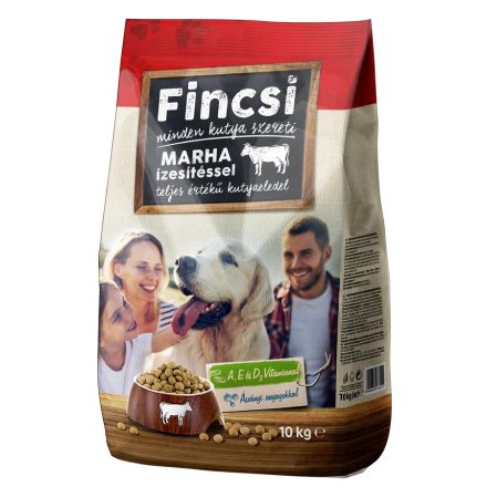 Fincsi 10kg kutyatáp Marha ízesítésű