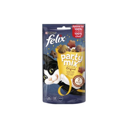 8x Félix Party Mix 60g Original Csirke + Máj + Pulyka