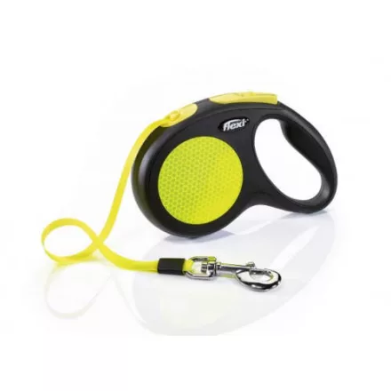 Flexi New Neon Tape "M" sárga (5m) Automata szalagos póráz