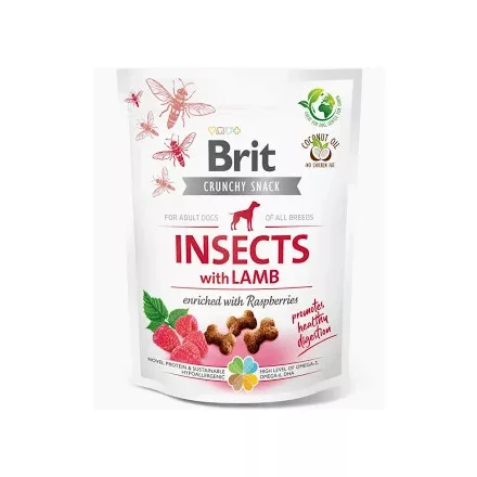 Brit Care Insects Dog Crunchy Cracker 200g Adult Bárány és Málna