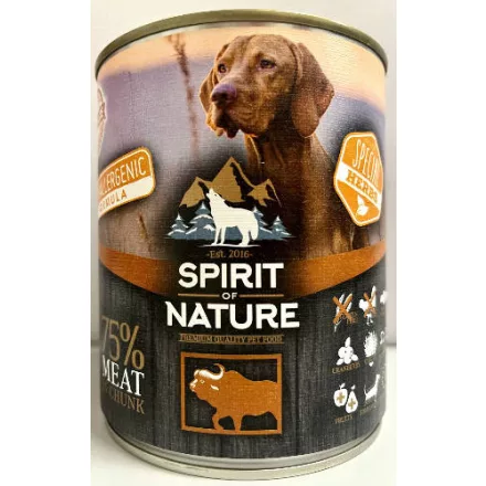 Spirit of Nature Hipoallergén KUTYA konzerv 800g Bölény