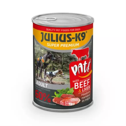 24x Julius-K9 DOG 400G konzerv Marha és Máj