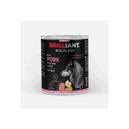 6x Brilliant Wolfland Sertés, Alma és Quinoa 800g