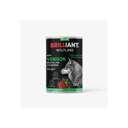 12x Brilliant Wolfland Szarvas, Brokkoli és Vörösáfonya 400g