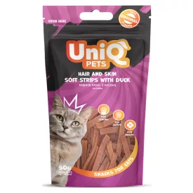   UNIQ PETS MACSKASNACK MIMI 50g szőr- és bőrápoló puha csíkok kacsával (UCS1004)
