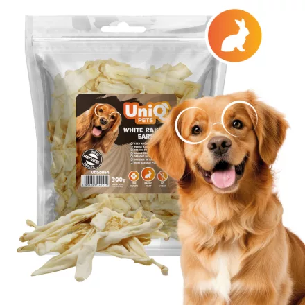 UNIQ PETS KUTYASNACK NATURAL 300g nagy fehér nyúlfül (UDS0054)