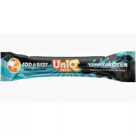   UNIQ PETS MACSKA Jutalomfalat ÍZLETES KRÉMMEL 15g tőkehal és marha ízű (UCS2002)