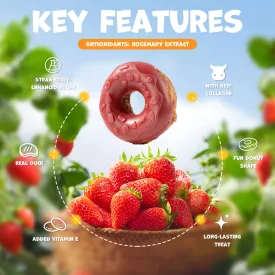   UNIQ PETS KUTYASNACK 50g kollagénes fánk kacsa és eper 7cm (UDS1028)