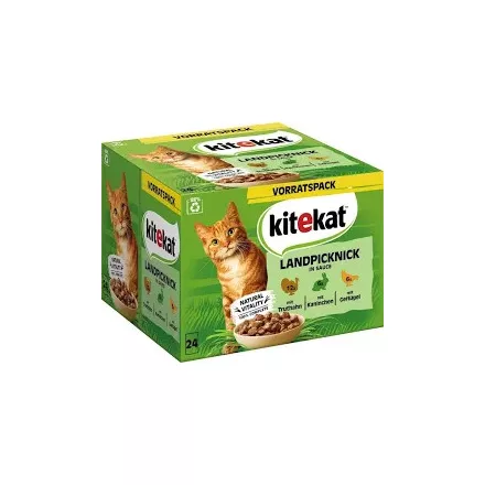 2x Kitekat Landpicknick Sauce Alutasakos Macskaeledel 24x85g