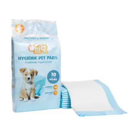 UNIQ PETS Higiéniai Pelenka Háziállatoknak, 45x60cm, kék, 10 db/csomag (CUPP0006)