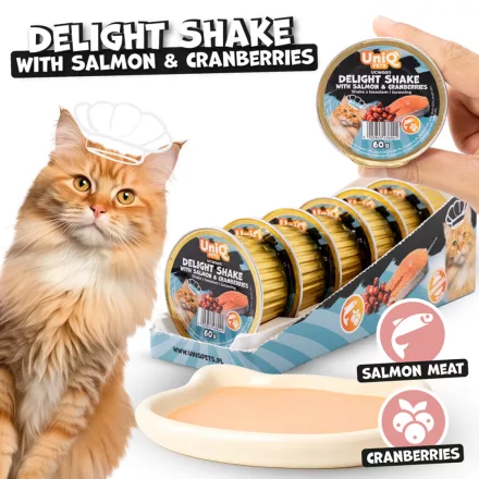 UNIQ PETS MACSKA Alutálcás NEDVES  Eledel 60g Lazac és Áfonya (UCW0011)