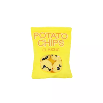 UNIQ PETS plüss kutyajáték chipses zacskó – zsinóros ropogós jutalomfalat-utánzatokkal és sípolóval 15x20cm (UDT0241-B)