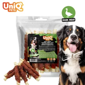   UNIQ PETS KUTYASNACK Kacsahússal Tekert Marhabőr Pálca 17cm, 500g (UDS0020)