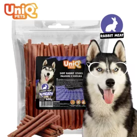   UNIQ PETS KUTYASNACK Puha Nyúlhús Rudacskák 500g (UDS0009)