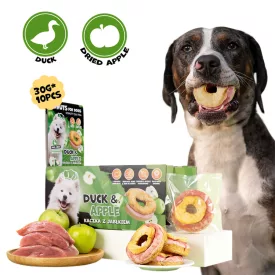   UNIQ PETS KUTYASNACK Kollagénes Fánk Gyümölccsel Kacsahússal és Szárított Almával 7 cm 30g (UDS1029)