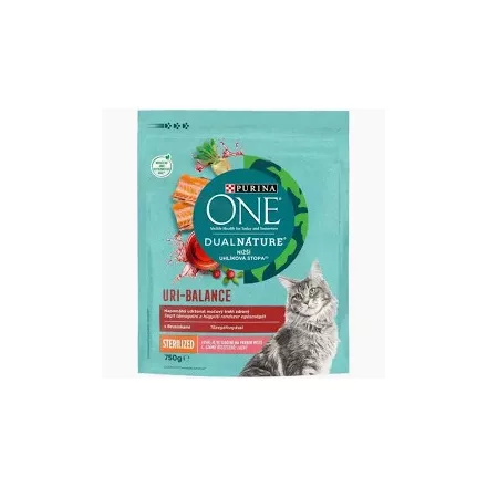 8x Purina One Dualnature Steril Lazac és Áfonya Száraz macskaeledel 750g 539