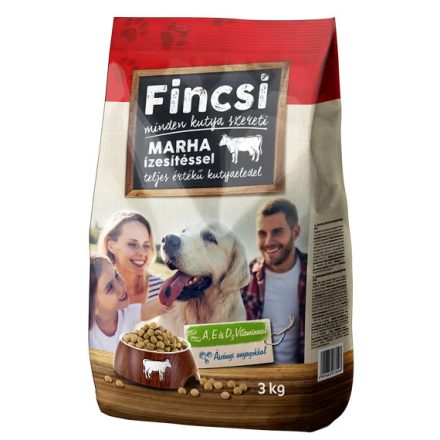 6x Fincsi 3kg kutyatáp Marha ízesítésű
