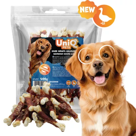 UNIQ PETS KUTYASNACK Kacsával Tekert Kálciumos csont 500g (UDS0006)