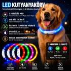 LED fényvezető szálas világító kutyanyakörv, méretre vágható –  S, Piros, (40cm)