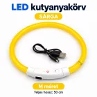 LED fényvezető szálas világító kutyanyakörv, méretre vágható –  M, Sárga, (50cm)
