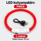 LED fényvezető szálas világító kutyanyakörv, méretre vágható –  L, Piros, (70cm)