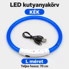 LED fényvezető szálas világító kutyanyakörv, méretre vágható – Kék, L  (70 cm)