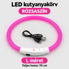 LED fényvezető szálas világító kutyanyakörv, méretre vágható –  L, Rózsaszín, (70cm)