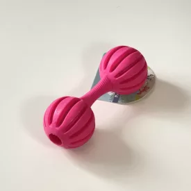 Gumibot dupla gömb véggel, csörgős, 15cm - RÓZSASZÍN