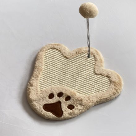 Macskajáték kaparófa talppal, különböző színekben, 20cm rugós pomponnal 