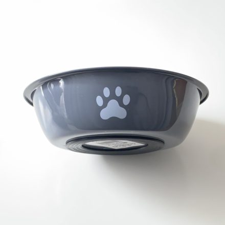 Itatótál / Etetőtál csúszásgátlóval -  fém, SZÜRKE 14cm/400ml
