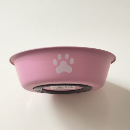 Itatótál / Etetőtál csúszásgátlóval -  fém, RÓZSASZÍN 18cm/700ml