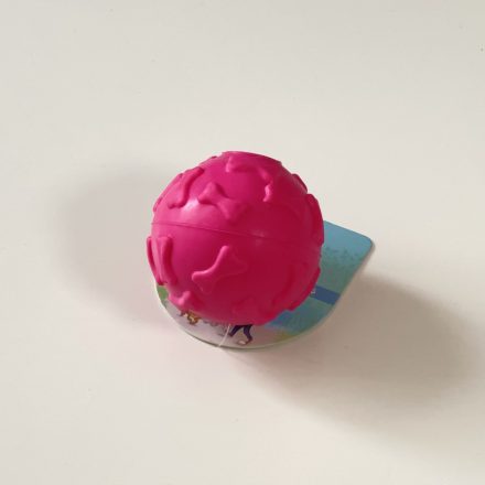 Gumilabda kutyajáték - sípolós - 7cm - csont - rózsaszín
