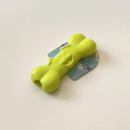 Gumicsont kutyafejjel 12cm - ZÖLD