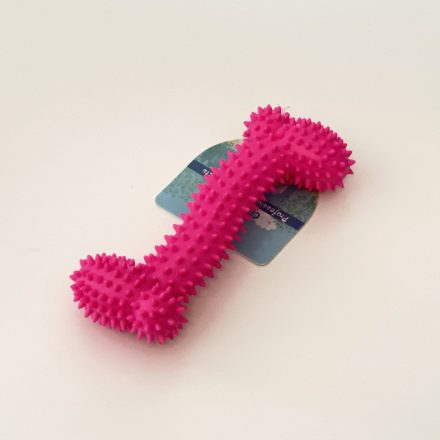 Gumicsont 16cm - tömör - kutyajáték - RÓZSASZÍN
