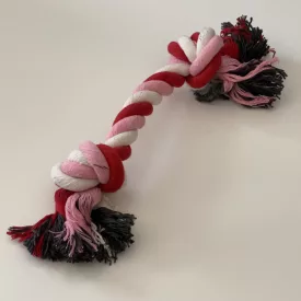 Dupla csomós rágókötél 35cm - piros
