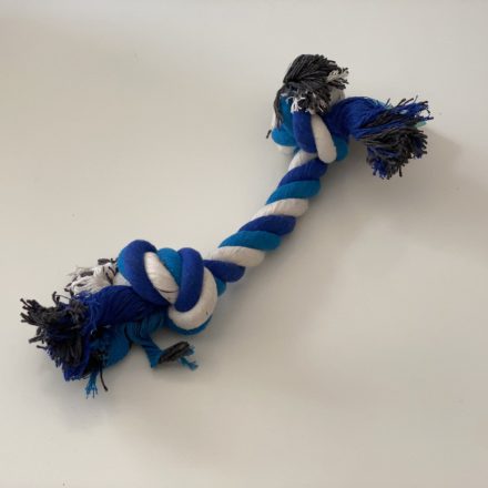 Dupla csomós rágókötél 35cm - kék