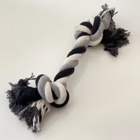 Dupla csomós rágókötél 35cm - fekete