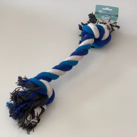 Dupla csomós rágókötél 48cm - kék