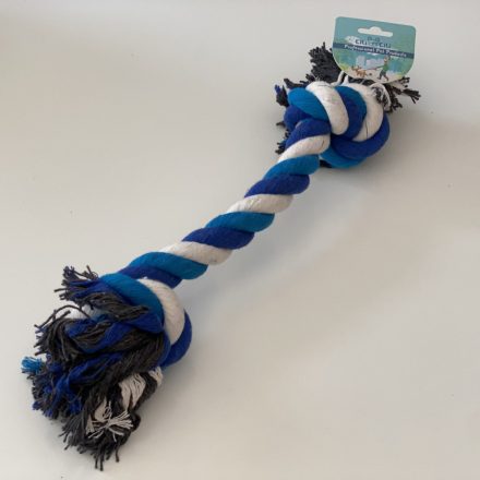 Dupla csomós rágókötél 48cm - kék