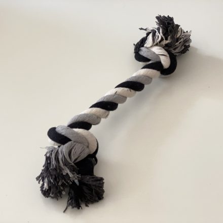 Dupla csomós rágókötél 48cm - fekete