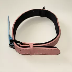  Műbőr nyakörv - belül párnázott - 2,5cm x 46-56cm - rózsaszín
