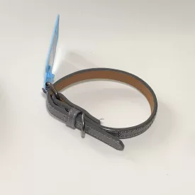   Műbőr nyakörv - apró szegecsekkel - 1,5cm x 27-38cm - szürke