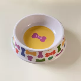   Etetőtál - fehér, színes csontokkal, műanyag, 26cm 1400ml