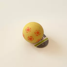Szivacsos gumilabda csillag mintával, 6cm - sárga