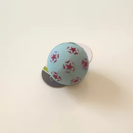 Szivacsos gumilabda csillag mintával, 6cm - kék