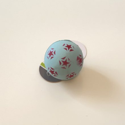 Szivacsos gumilabda csillag mintával, 6cm - kék