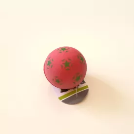 Szivacsos gumilabda csillag mintával, 6cm - piros
